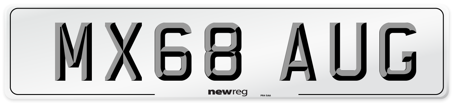 MX68 AUG Number Plate from New Reg